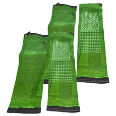 Mass 生活好物 艾草點陣款護膝 高彈力編織面料 舒適貼合腿部 綁帶加壓, M(適合腿圍35~41cm), 綠色, 2雙