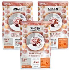 SINGEN 信元發育寶 全年齡犬糧 鮮嫩三品 無麩質 + 凍乾, 牛肉 + 雞肉 + 鴨肉, 1.5kg, 3袋