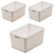 inomata 深型收納籃 - 白色, 18.2 x 26.4 x 14.2cm, 3個