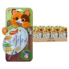 Catfeet 哈娜最愛好吃肉泥 無穀物, 化毛配方 條形獨立包裝, 鮪魚 + 膠原蛋白, 60g, 24袋