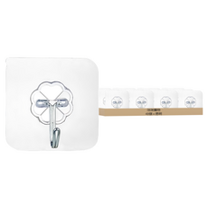 Set 6個 黏貼式防水掛勾 強力耐重 不傷牆面 加厚黏膠 可水洗重複使用, 透明, 48個