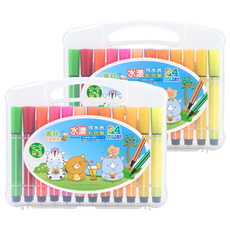 LIBERTY 利百代 水漾可水洗彩色筆 24色, 2盒