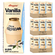 Binggrae 香草牛奶, 200ml, 18入, 韓國國民飲品, 香醇濃郁