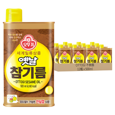 OTTOGI 不倒翁 Yetnal 傳統芝麻油, 500ml, 12瓶