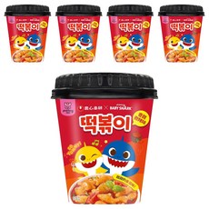 TAEKYUNG 泰耕 Baby Shark 炒年糕杯 甜辣味, 5個, 116g, 韓國進口