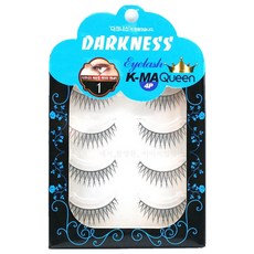 Darkness K-ma Queen 假睫毛 4入, 1號 黑色, 1盒