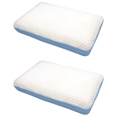 Victoria 維多麗亞 基本型恆溫冷凝涼感記憶枕, 40 x 60 x 14cm, 2個, 白色 + 藍色