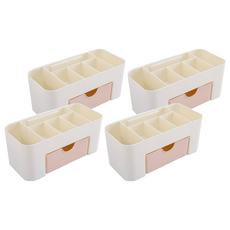 日本 掛壁桌面化妝品首飾置物盒, 粉色, 4個