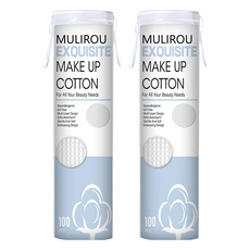 小麥購物 全棉三層淨膚化妝棉 L340, 100片, 2包