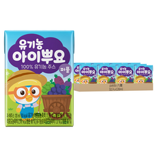 paldo 八道 Aippuyo 葡萄果汁, 無化學肥料或農藥栽培, PORORO角色包裝, 120ml, 32入