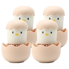 葉子小舖 勤奮小雞洗碗刷 小雞刷+洗刷球 粉色, 1入, 4組