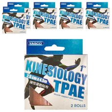 YASCO 昭惠 彈性運動貼布 NO.918 2.5cm x 4.5m 肌肉和關節護理貼布 1吋/2吋, 2個裝, 6盒