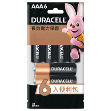 DURACELL 金頂 台灣公司貨 鹼性AAA電池 4號, 1組, 6個