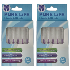 PuRE LiFE 寶淨 纖柔護齒可替換牙間刷毛 紫色 台灣設計 日本品質 德國技術, 2.3mm, 10支, 2盒