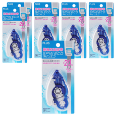 PLUS 普樂士 捲軸雙面膠帶正帶 TG-610BC, 藍色, 6入