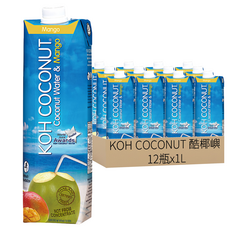 KOH COCONUT 酷椰嶼 椰子芒果汁 晶鑽包, 12瓶, 1L