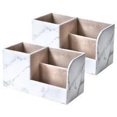 éclat 時尚皮革創意筆筒多功能收納盒, PU皮革 高密度板, 優雅大理石, 2個
