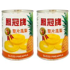 鳳冠牌 整片鳳梨 酸甜適中 保有整片鳳梨口感, 565g, 2罐