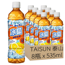 TAISUN 泰山 冰鎮檸檬紅茶, 535ml, 8瓶