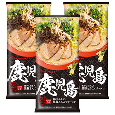 丸太 鹿兒島黑豚骨拉麵 185g,3包 - 濃郁豚骨湯底，Q彈麵條，快速烹煮，家庭分享