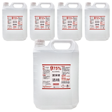 宣威 75%潔淨液酒精 適用於家庭和辦公場所 有效防止誤食, 4L, 5桶