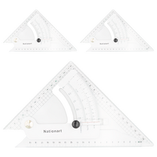 Nationart 方眼勾配定規三角板 8吋 T05-S08 20cm, 3個