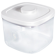 毛皇上 真空儲糧密封罐 附飼料量杯, 1個, 5L, 白色