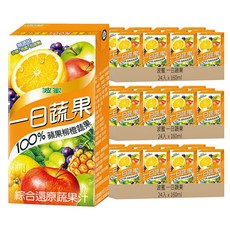 波蜜 一日蔬果100%蘋果柳橙蔬果汁, 無砂糖色素防腐劑, 安心優質首選, 大人小孩健康飲品, 160ml, 72入