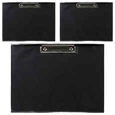 Lan CHYn 連勤牌文具 K PVC 多功能透明封面套板夾 LC-2006, 黑色, 3個