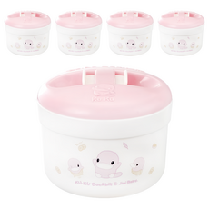 KU.KU Duckbill 酷咕鴨 密封式兩用粉撲盒 粉色 嬰兒爽身粉盒 寶寶粉撲盒, 5個