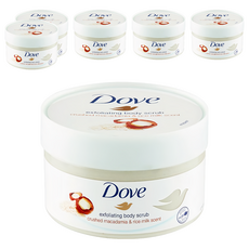 Dove 多芬 身體磨砂膏，澳洲堅果+米奶，溫和去角質, 225g, 6罐