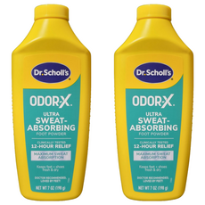 Dr. Scholl's 爽健 Odor-X 超乾爽足粉, 2個, 198g, 1個裝