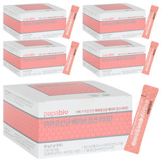 papabio 嬰幼兒益生菌維他命D+鋅, 30包, 2g, 5盒