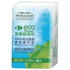 家樂福 環保擦手紙, 5包, 1袋