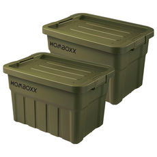 工業風高荷重附蓋收納箱 大型款 26L, 軍規綠, 2個