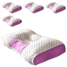 分區護頸 100%聚酯纖維面料 針織按摩枕 貼合頸部曲線, 紫色, 5個, 45cm*75cm±5cm