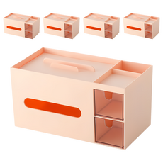 Mass 實用美學多功能桌面收納盒 23 x 11.7 x 12cm, 紅色, 5個