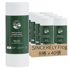 SINCERELY Frog 可洗式多用途抹布巾 25x24.5公分 40張, 8捲