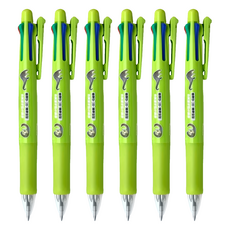 ZEBRA 斑馬牌 四色五合一多功能原子筆, 台灣穿山甲 淺綠色, 6支