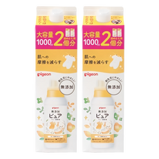 pigeon 貝親 無添加嬰兒衣物柔軟精補充盒, 1L, 2盒