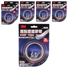 3M VHB 超黏雙面膠帶 PN8504, 尺寸24mm x 1mm x 3m, 耐高溫100度, 降低噪音, 汽車/居家適用, 6個