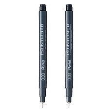Pentel 飛龍文具 POINTLINER代針筆 S20P-03A 0.03mm, 黑色, 2支