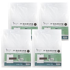 Lan CHYn 連勤牌文具 直式u型文件套 12入, 顏色隨機, 4包