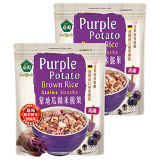 薌園 紫地瓜糙米脆果，多穀多健康、營養好滋味，富含膳食纖維，德國進口蘋果纖維, 200g, 2包