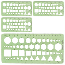 Nationart 4403 綜合模板 110 x 232mm, 綠色, 4個