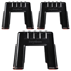 livinbox CH-28小櫃椅 櫃造型設計凹凸結構 加大腳踏補強防滑, 345 x 345 x 280mm, 黑色, 3個