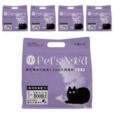 Pet's Need 霈尼寵物 複合式除臭豆腐貓砂, 鼠尾草, 6L, 5包