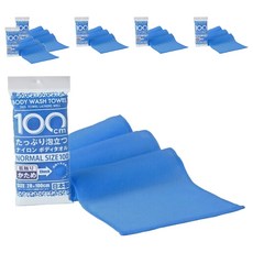 YOKOZUNA CREATiON 擦澡巾 起泡洗澡巾 日本沐浴巾 100 x 28cm, 蔚藍色, 1入, 6條