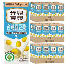 光泉 鮮豆漿 保久乳, 200ml, 72入