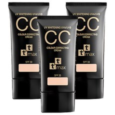 TTMAX 全效完美修飾CC霜SPF33 打造自然裸妝感 均勻膚色 保濕潤澤, 15%修飾潤色, 30ml, 3入